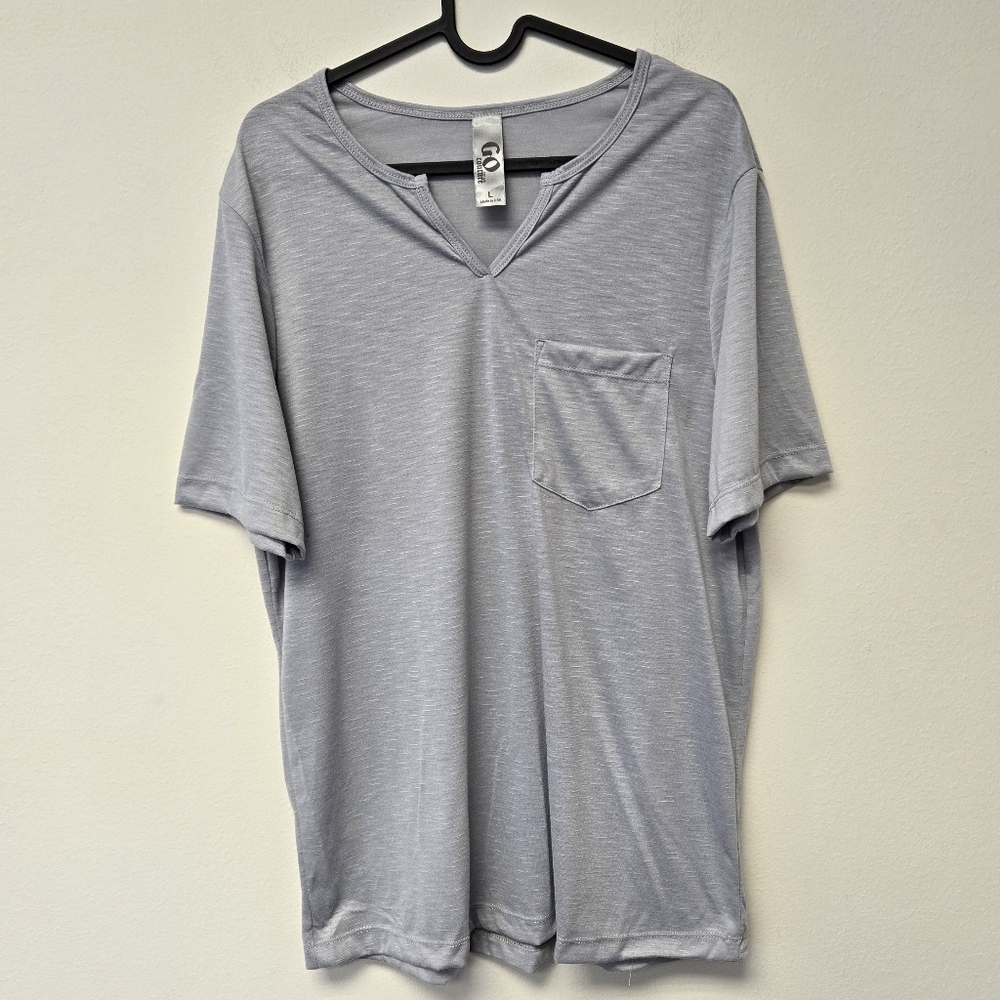 Go Couture V-neck T-shirt Gray L - Picture 5 of 5